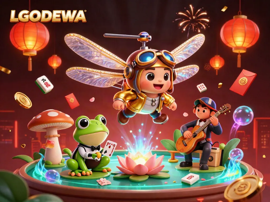 Experience thrilling gameplay with LGODEWA at the lily pad casino, featuring vibrant characters and exciting gaming elements.