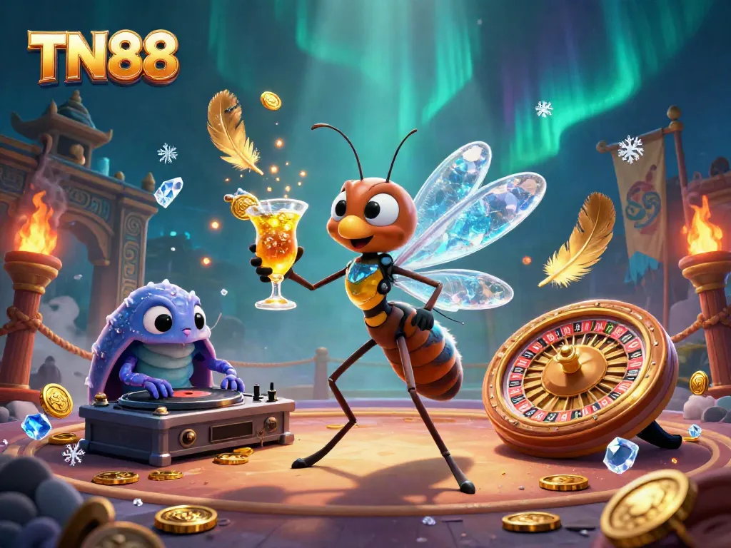 Experience the excitement of TN88 with mascot action, golden coins, and luxurious casino themes.
