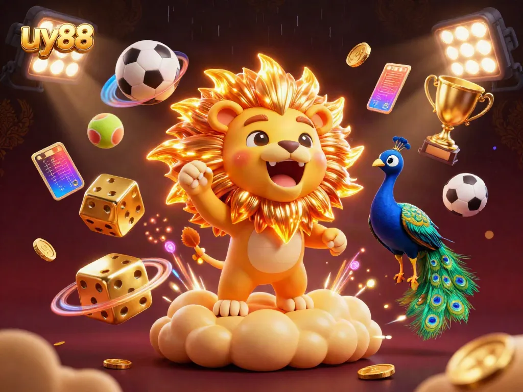 Experience thrilling gameplay at uy88 with vibrant 3D casino elements that symbolize excitement.
