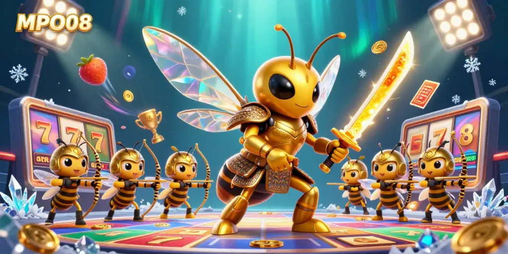 Experience vibrant action in MPO08 with golden hornet samurai and fun casino game elements.