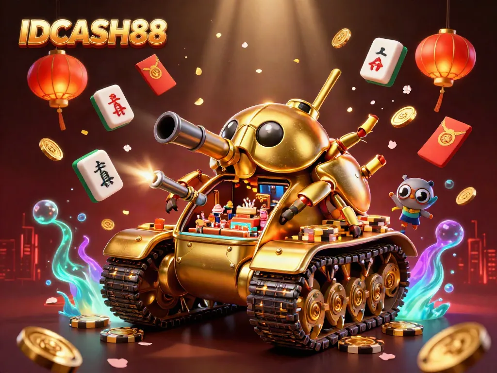 Experience thrilling gameplay at IDCASH88 with a vibrant casino scene filled with excitement and winnings.