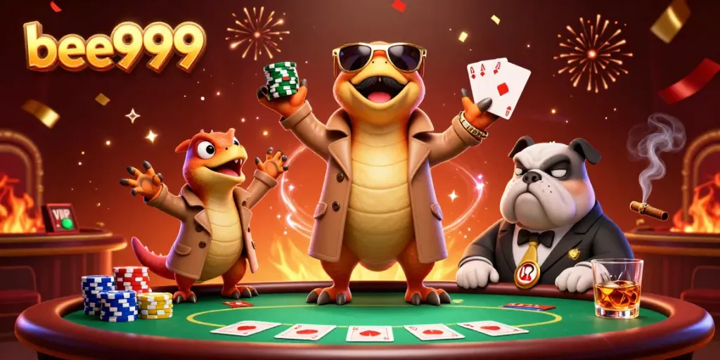 Experience bee999's thrilling VIP lounge moments with three raptors in disguise and a suspicious bulldog bouncer.