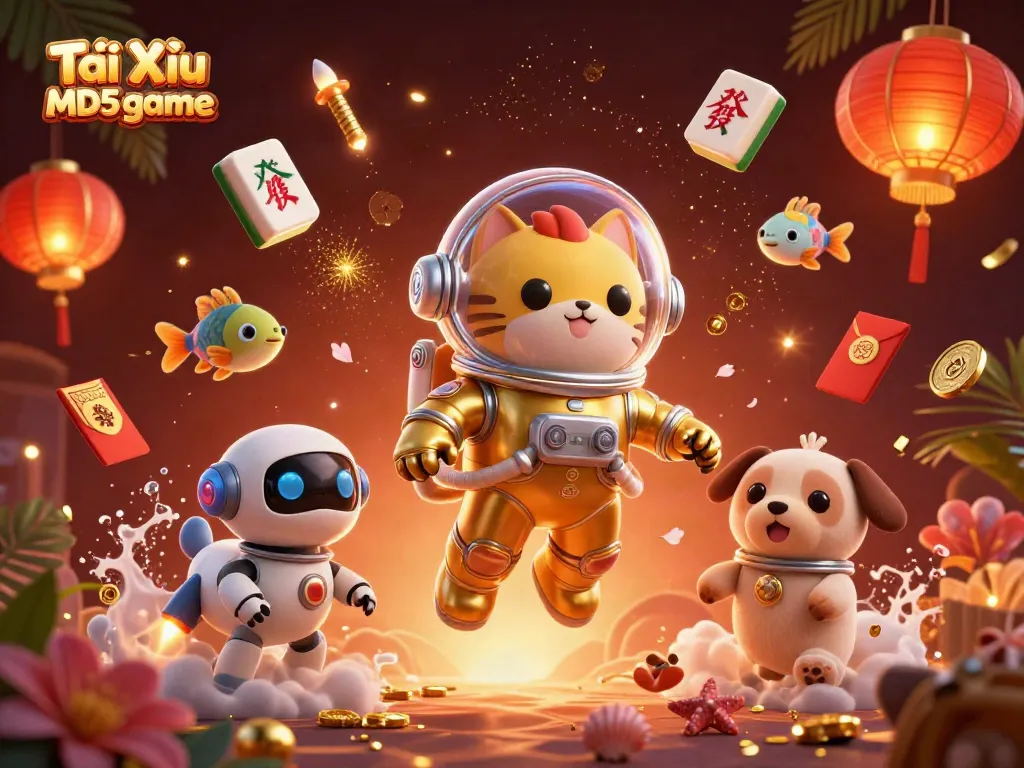 Play Tài Xỉu MD5 game with exciting space characters and casino elements dynamically integrated.