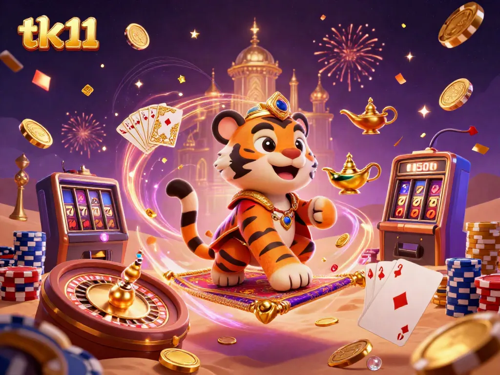 Experience the excitement of tk11 online gaming with vibrant characters and lavish casino elements.