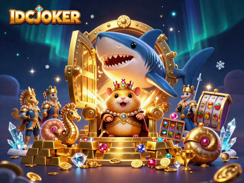 Experience the joy of winning with IDCJOKER in a vibrant 3D casino scene.