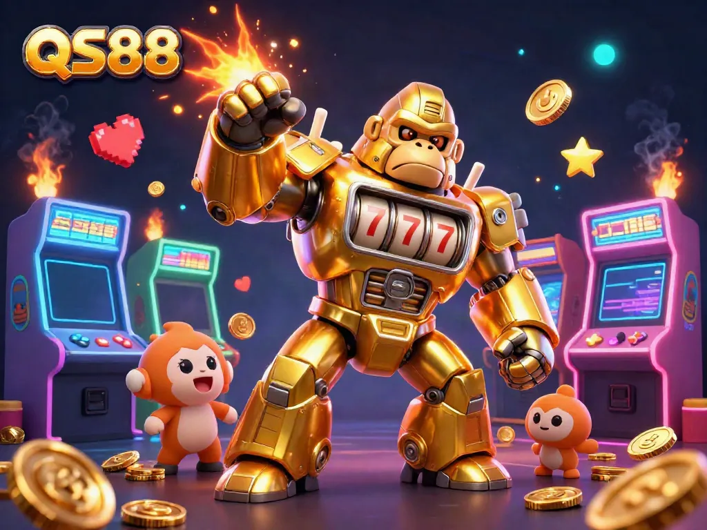 Experience thrilling gameplay at QS88 with a transformer gorilla mech and dynamic game elements.