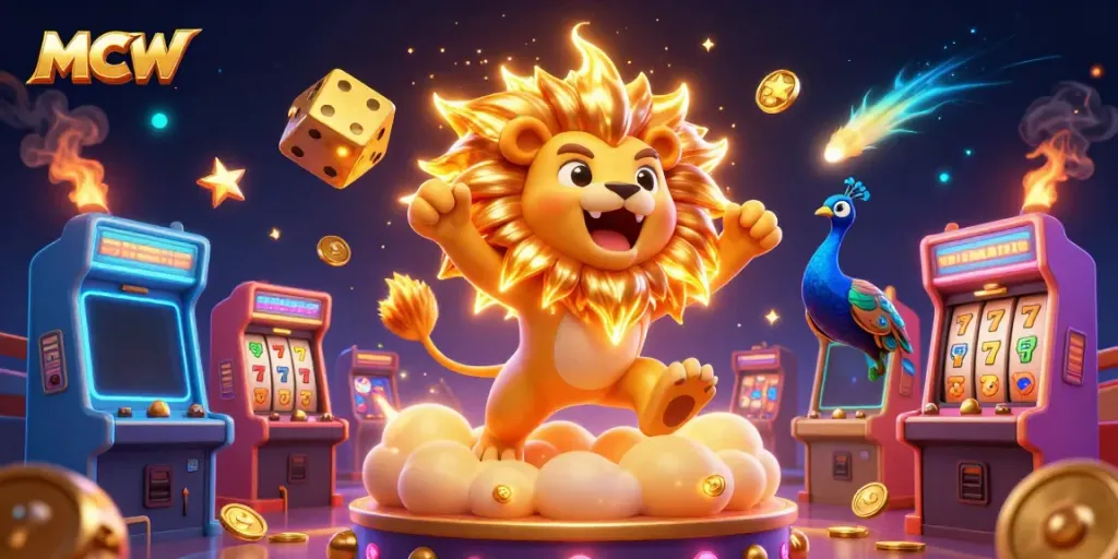 MCW captures the excitement of slots and jackpots in a vibrant 3D gaming scene.