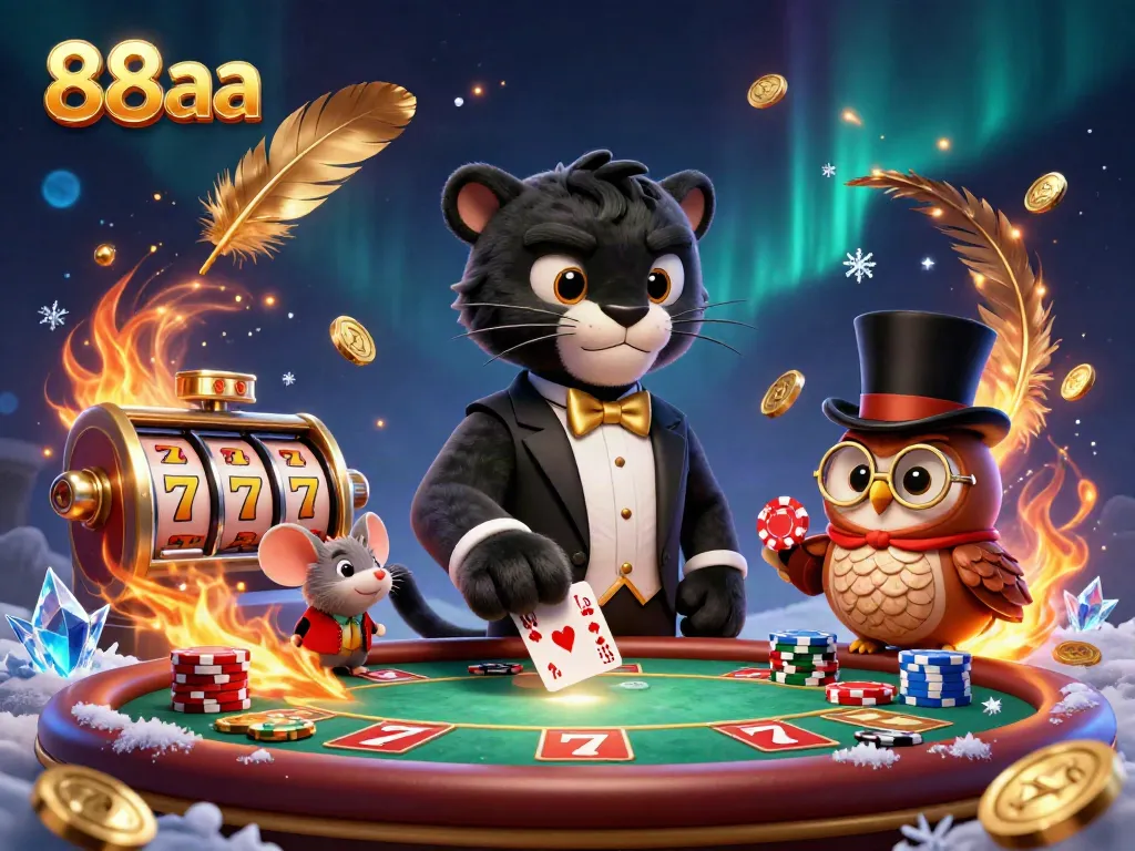 Join the fun at 88aa with elegant gaming characters and vibrant casino elements in an immersive scene.