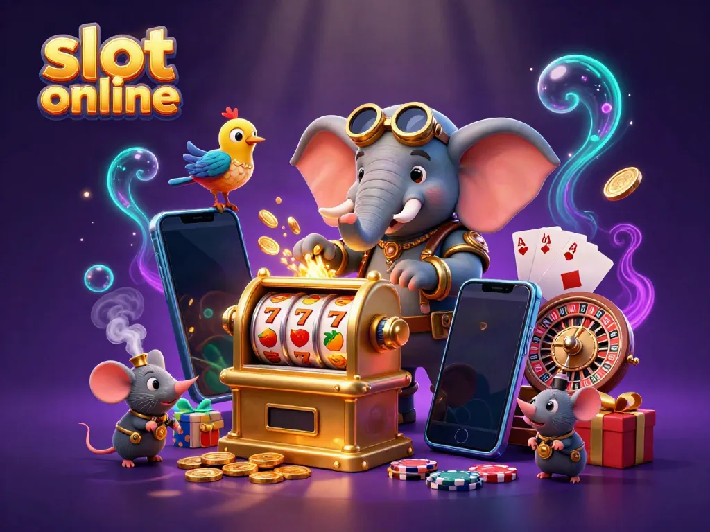 Spin vibrant slot online reels with a steampunk elephant engineer and dynamic casino elements.