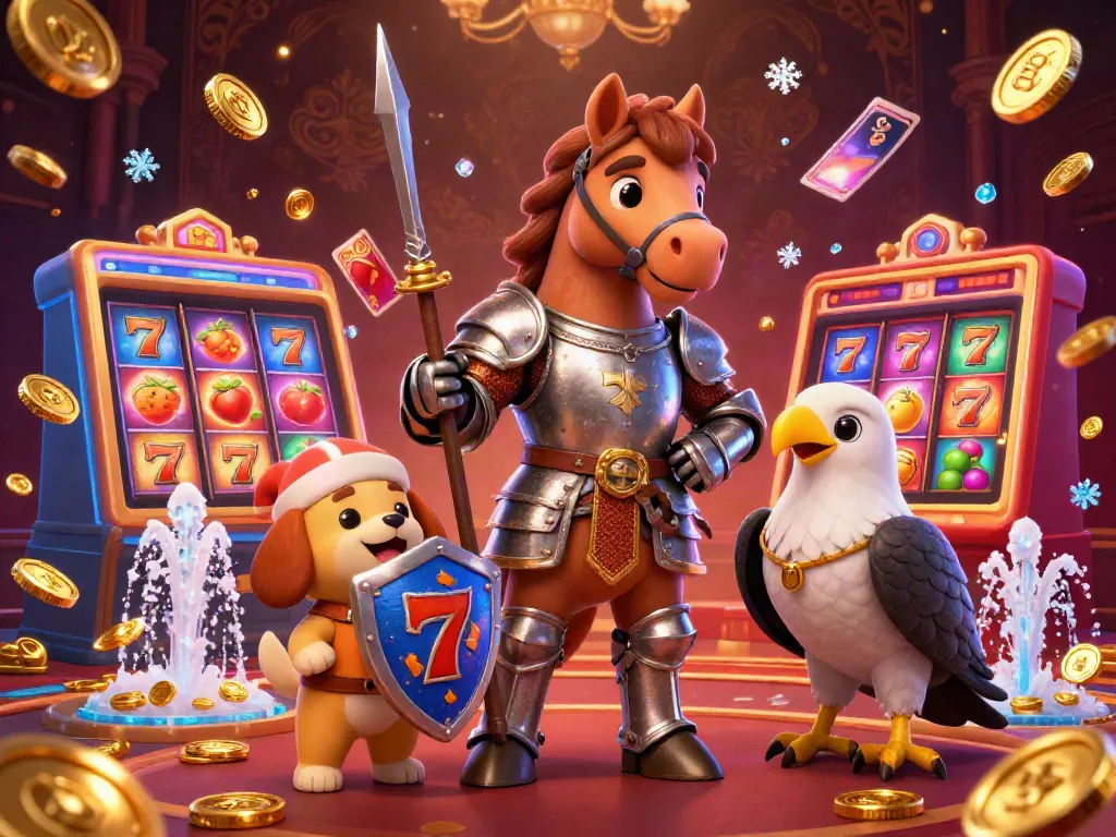 Experience the thrill of DA88 with medieval knights and vibrant casino elements.