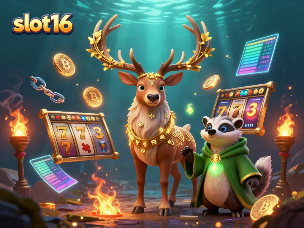 Experience the modern gaming thrill of slot16 with vibrant animated characters and rich 3D casino elements.